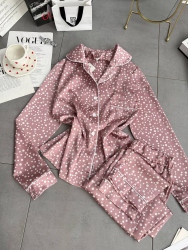 Піжама жіноча на ґудзиках з принтом, шовк м. 770 (р. S-М, L-XL) №416501