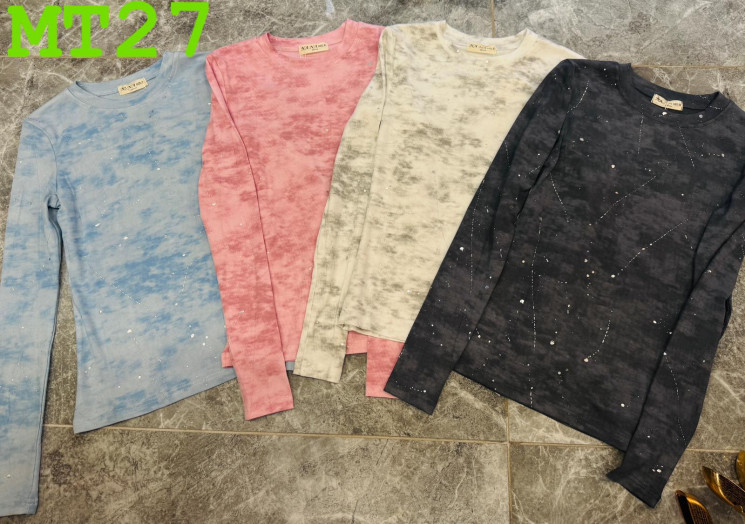 Лонгслів жіночий, бавовна, м.М27 (р. S-XL), 4 кольори, в упаковці 4 штуки №336241 - 