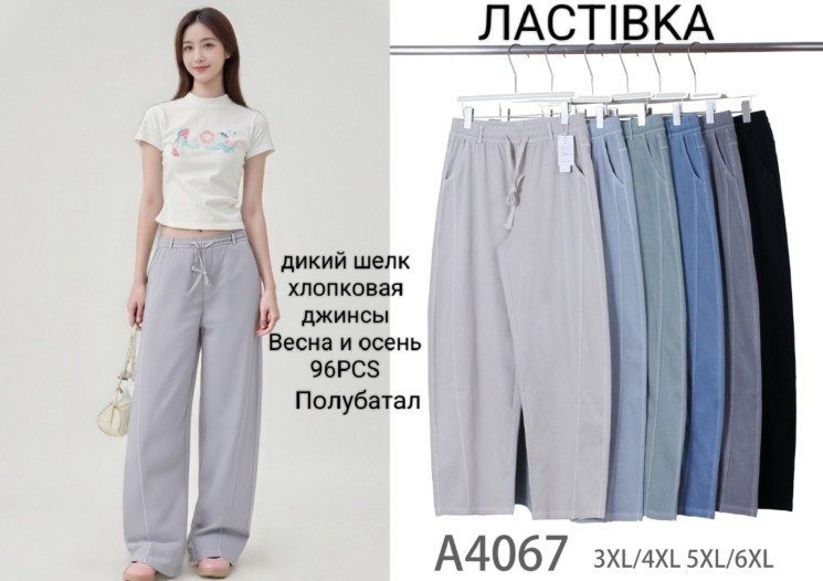 Джинси жіночі, джинс, м.А4067 (Розмір: 3XL-6XL ),  мікс кольорів, в упаковці 8 штук №343597 - Hang SE641