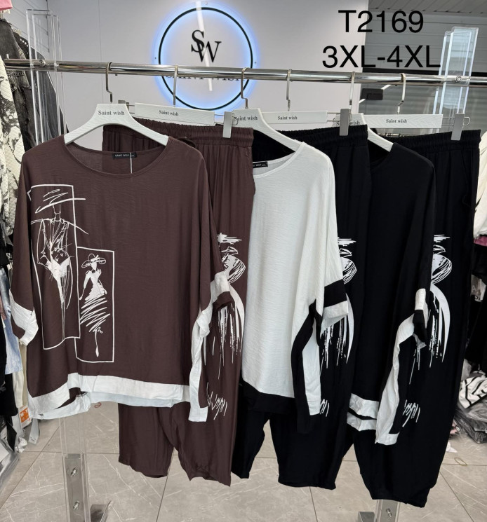 Костюм жіночий жатка м.Т-2169 (р.3XL-4XL) мікс кольорів в упаковці 5 штук №762584 - Saint Zel3317