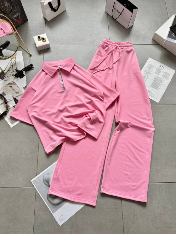 Костюм жіночий поло з металевою блискавкою, двонитка м. 778 (р. S-M, L-XL) №414834 - 