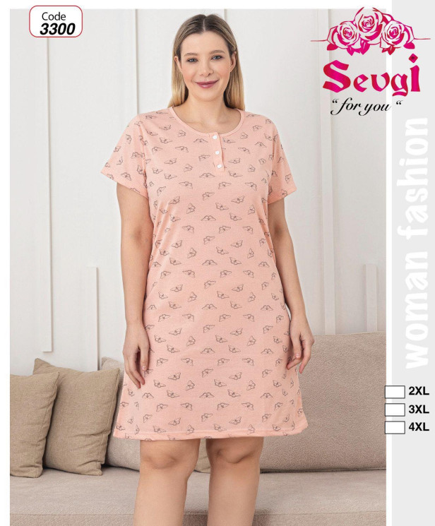 Нічна сорочка жіноча "3300" віскоза (р: 2XL,3XL,4XL) в упаковці 3 шт. №364709 - DisneyOpt SE893