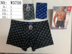 Труси чоловічі, бамбук, м.W3750 (розмір: XL-4XL), мікс кольорів, в упаковці 24 шт. №332897