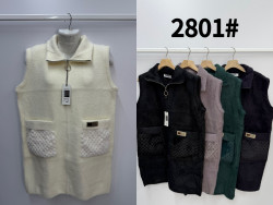 Жилетка жіноча, альпака, м.2801 (р. 58-60 ), мікс кольорів, в упаковці 5 штук №347238