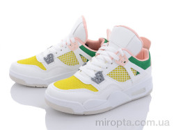 Кросівки 143-24 white-yellow-green р: 36-41, в упаковці: 8 пар, купити тільки гуртом