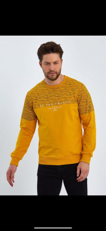 Батник чоловічий двухнитка Comeor (Розмір:M-3XL) жовтого кол в упаковці 5 штук №300334 - Wolf HR1900