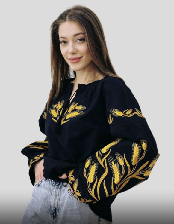 Вишиванка жіноча, льон (розміри: S,M,L ), в упаковці 3 штуки №342012 - Delux 909