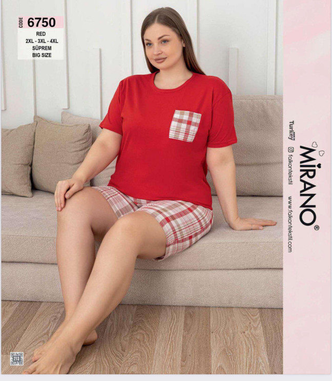 Піжама жіноча "6750" бавовна (р: 2XL,3XL,4XL) 2 кольори, в упаковці 3 шт. №364924 - DisneyOpt SE893
