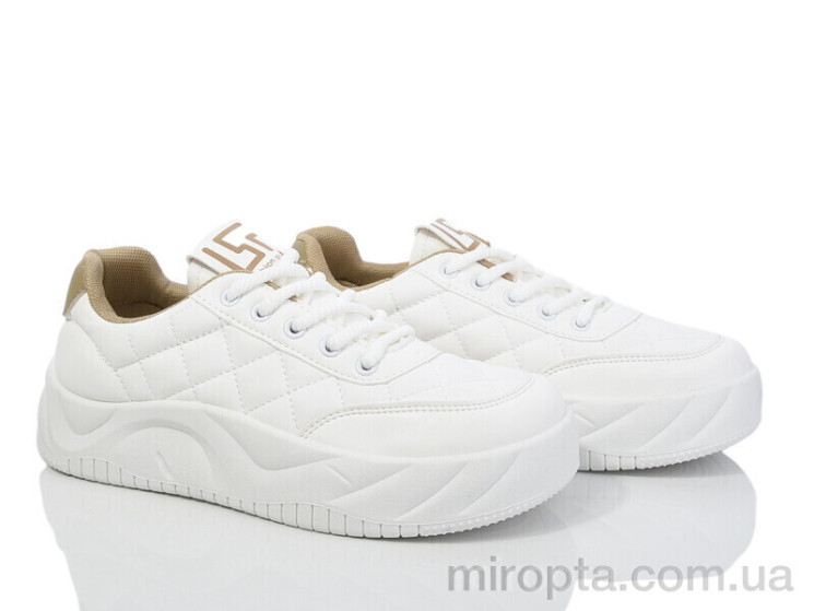 Кросівки 149-55 white-khaki р: 36-41, в упаковці: 8 пар, купити тільки гуртом - 974450