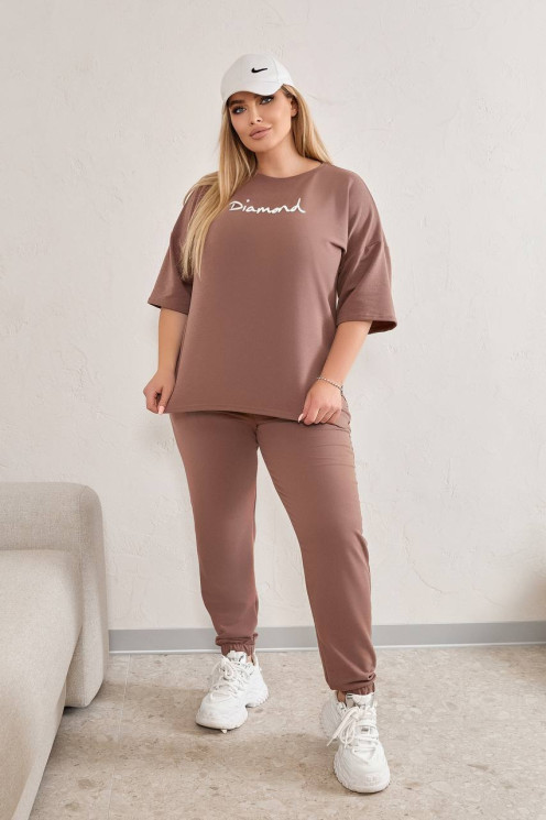 Костюм жіночий "двійка" (футболка+штани), двонитка м. 323 (р: 48-50, 52-54, 56-58) №703147 - 