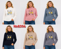 Гольф жіночий "8306" ангора, рубчик (р: 3XL-4XL,5XL-6XL) 6 кольорів, в упаковці 6 шт. №389747