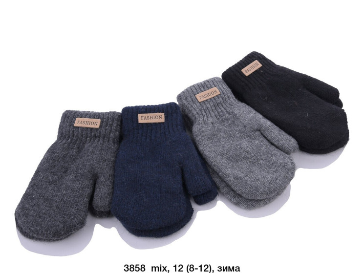 Рукавички дитячі зимові 3858М (Розмір: 8-12 років) мікс кол, в уп 12 шт №301829 - Strike SE655