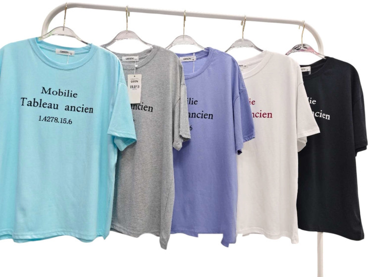 Футболка жіноча, котон (розмір: L-2XL ), мікс кольорів, в упаковці 6 штук №344622 - Vanda SE1013