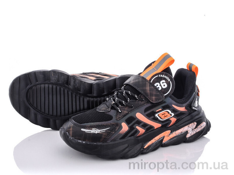 Кросівки G19(5015) black-orange р: 32-37, в упаковці: 6 пар, купити тільки гуртом - 758410