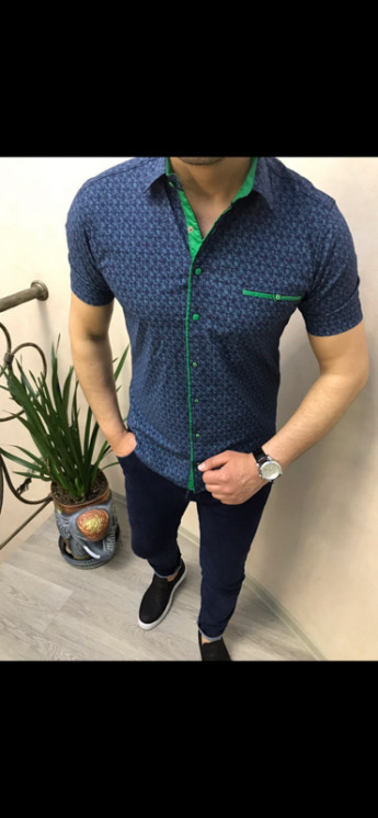 Сорочка No Brand р M-3XL Чоловіча R65 grey - NikNumbers SE1041-1042