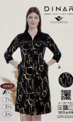 Халат жіночий, велюр на котоновій основі, м.4889 (Розмір: 6XL-9XL), 2 кольори, в упаковці 4 штуки №320444