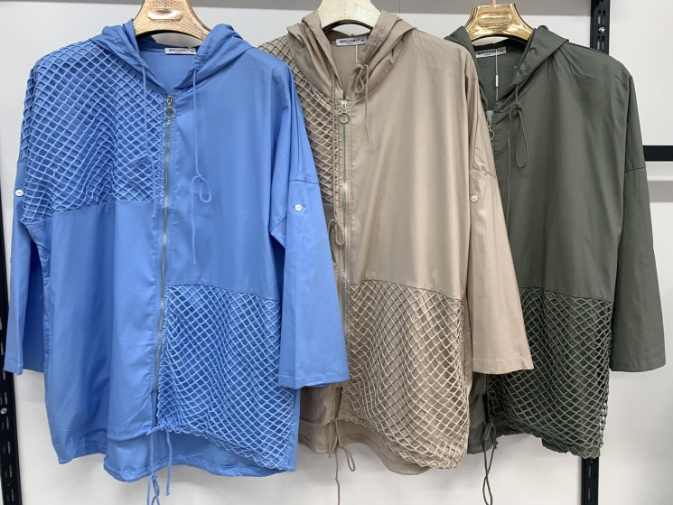 Вітрівка жіноча, котон, м.7840 (р. 3XL-7XL ), 7 кольорів,  в упаковці 5 штук №330146 - 