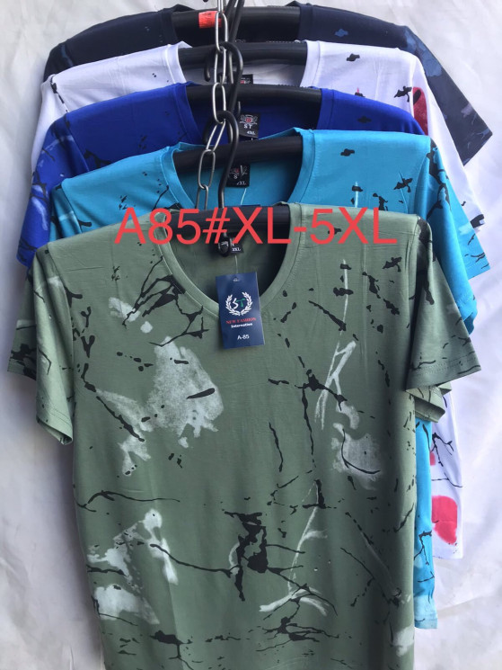 Футболка чоловіча, трикотаж, м.А85 (р. XL–5XL), мікс кольорів, в упаковці 10 штук №325727 - Iris BG/PO436