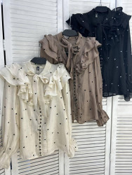 Блузка жіноча "173" котон (р: one size) 3 кольори, в упаковці 4 шт. №387915