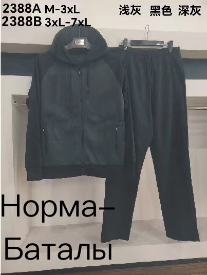 Спортивний костюм чоловічий, трикотаж, м.2388А (Розмір: M-3XL ), 3 кольори, в упаковці 5 шт. №332333 - 