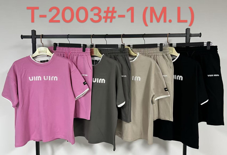 Костюм жіночий котон м.Т-2003-1 (Розмір:M-L) мікс кольорів в упаковці 5 штук №762587 - Saint Zel3317