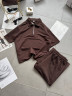 Костюм жіночий поло з металевою блискавкою, двонитка м. 778 (р. S-M, L-XL) шоколад №414837 - 