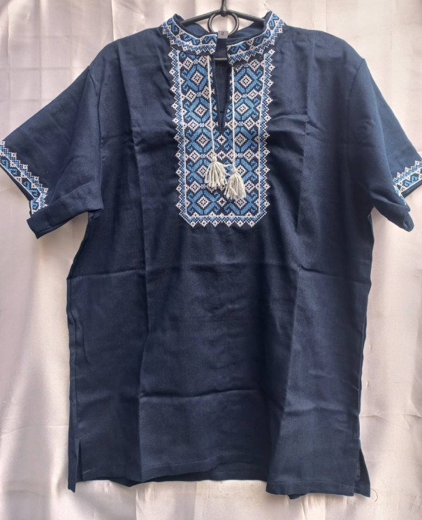 Вишиванка чоловіча льон (Розмір: S-3XL) в упаковці 6 шт №163896 - UA SE1005