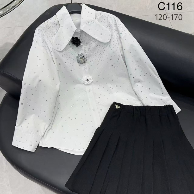 Блузка шкільна підліткова "C116" котон (р: 120-170см) в упаковці 6 шт. №388238 - AMD SE905