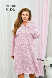 Нічна сорочка жіноча, бамбук з начосом, м.70006 (р. М-3XL) №316005