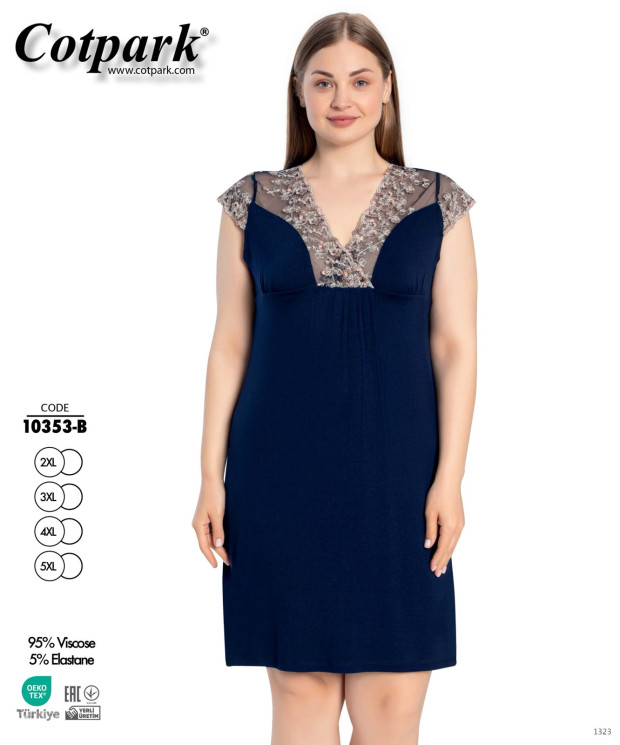 Нічна сорочка жіноча "10353-В" (р: 2XL,3XL,4XL,5XL) в упаковці 4 шт. №371353 - Romex HR1980