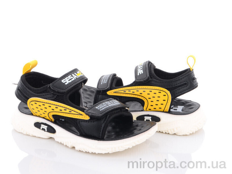 Сандалі DL43(b08) black-yellow р: 27-31, в упаковці: 5 пар, купити тільки гуртом - 823024
