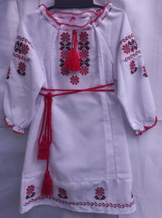 Сукня-Вишиванка дитяча (Розмір: 98-152 см) домотканна тканина №820852 - UA SE1005