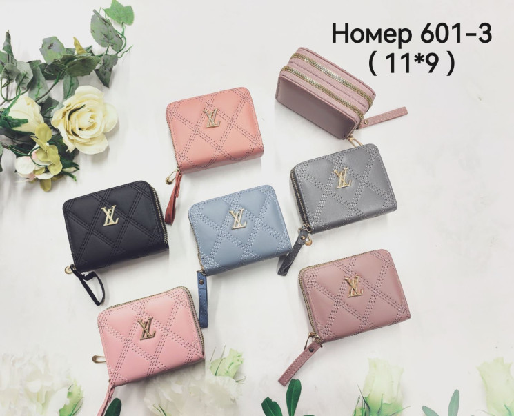 Гаманець жіночий "601-3" шкірозамінник (р: 11*9см) мікс кольорів, в упаковці 6 шт. №365994 - Tessa272