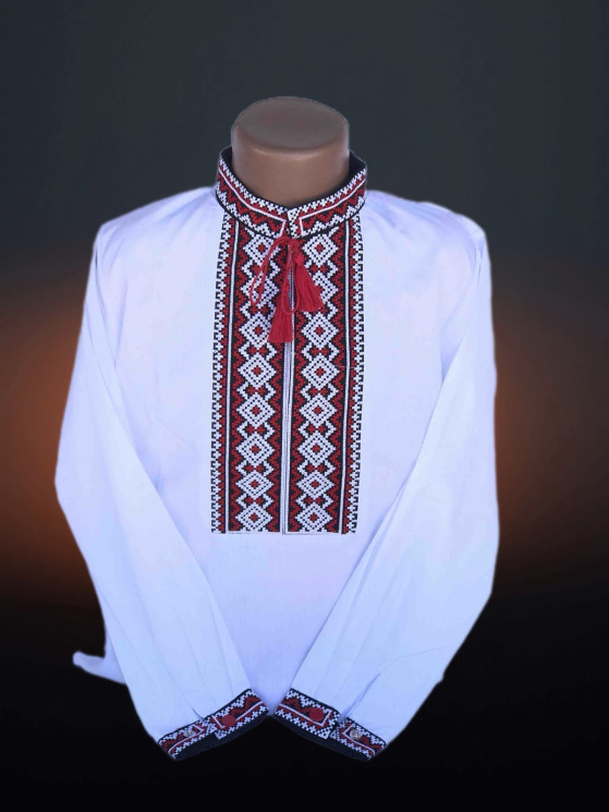 Вишиванка дитяча, паплін (розміри: зріст 116-152 ), в упаковці 7 штук №312015 - Delux 909