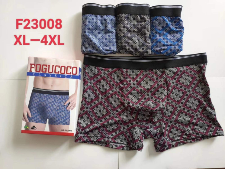 Труси чоловічі, котон, м.F23008 (розмір: XL-4XL), мікс кольорів, в упаковці 24 шт. №321425 - Lilu 230/237