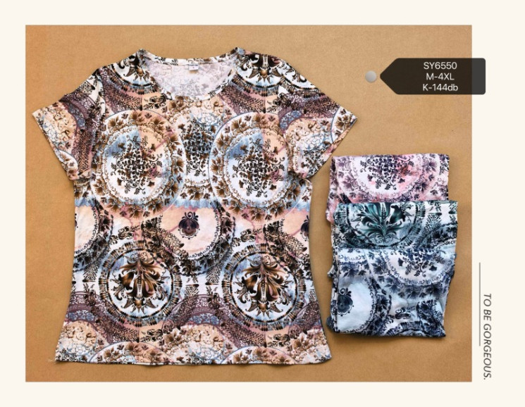 Футболка жіноча "SY6550" (р: 4XL-8XL) мікс кольорів, в упаковці 6 шт. №369554 - Megasport