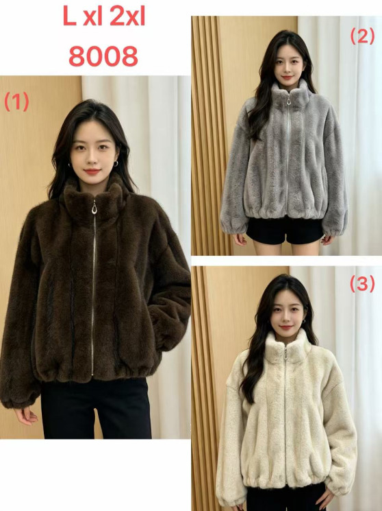 Шуба жіноча, еко хутро, м.8008 (р. L-2XL ), 3 кольори, в упаковці 3 штуки №347226 - 