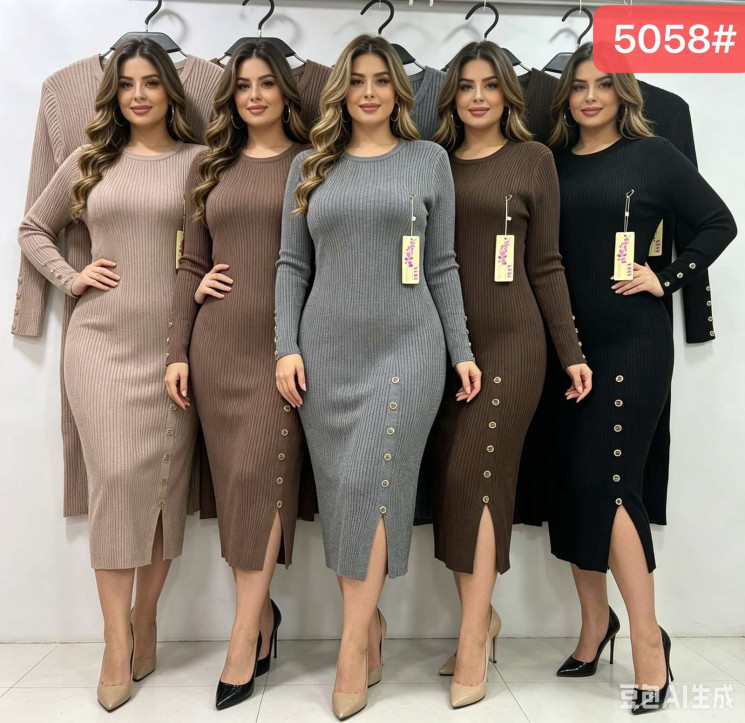 Сукня жіноча кашемір м.5058 (р.44-50) мікс кольорів в упаковці 5 штук №764875 - Cute WE3128