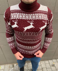 Светр No Brand р M-2XL Чоловічий S2648 wine