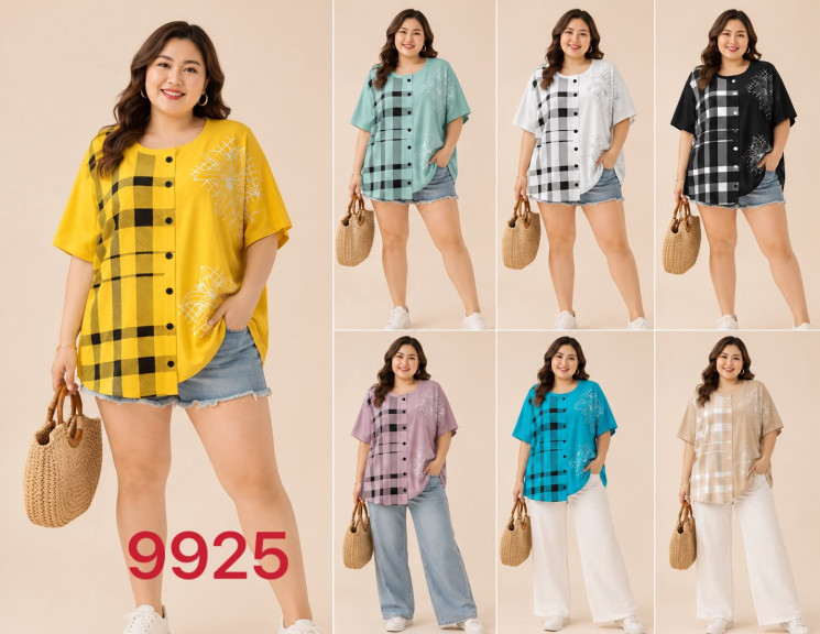 Футболка жіноча трикотаж м.9925 (р:5XL-6XL) мікс кольорів в упаковці 12 штук №763560 - Moda SE661