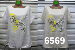 Футболка жіноча "6569" трикотаж (р: 50-60) 2 кольори, в упаковці 6 шт. №382009