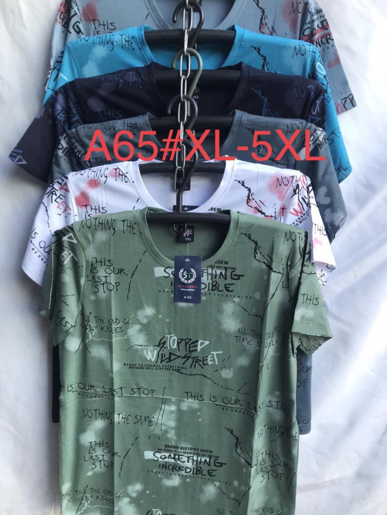 Футболка чоловіча, трикотаж, м.А65 (р. XL–5XL), мікс кольорів, в упаковці 10 штук №325729 - Iris BG/PO436