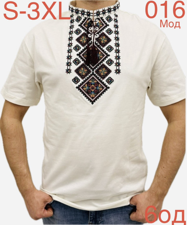 Футболка Вишиванка чоловіча бавовна м.016 (р:M-3XL) в упаковці 6 штук №762530 - Nadiyka BG/PO2161-2162