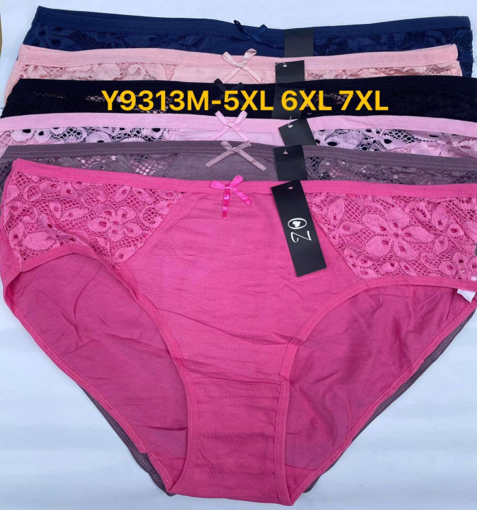 Труси жіночі, котон, м.Y9313M ( розмір: 5XL, 6XL, 7XL ), 6 кольорів, в упаковці 12 шт. №315276 - VanKiey 434