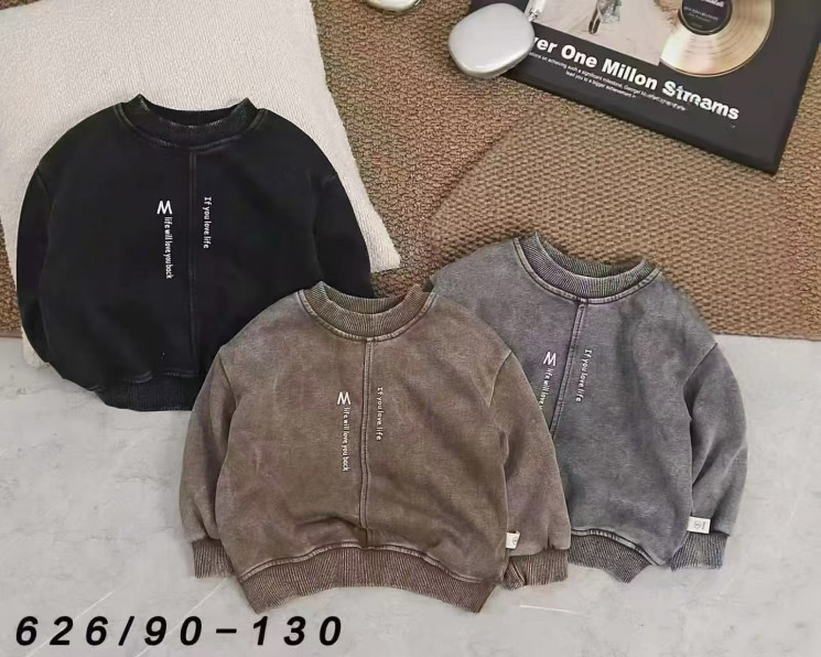 Кофта дитяча "626" двохнитка (р: 90-130см) 3 кольори, в упаковці 5 шт. №388240 - AMD SE905