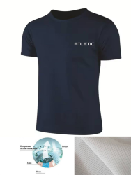 Футболка чоловіча CoolMax Atletic на літо (р. 50-58), в упаковці 5 шт. синього кольору №531291