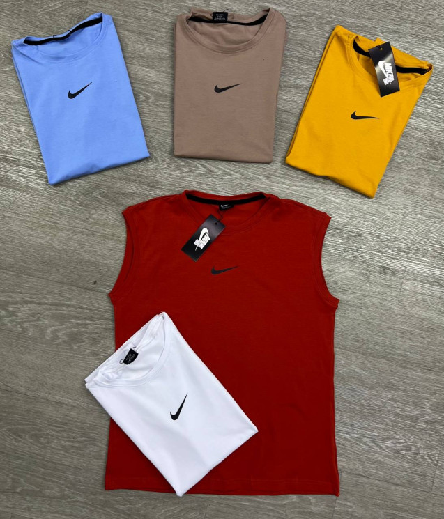 Майка чоловіча Nike "283" кулір, пеньє (р: М-3XL) 5 кольорів, в упаковці 5 шт. №385076 - Spider