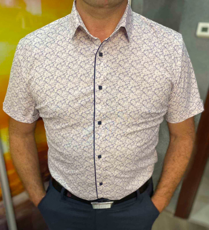 Сорочка No Brand р 3XL-6XL Чоловіча S2826 white батал - NikNumbers SE1041-1042