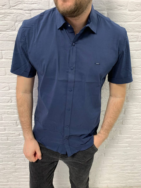 Сорочка No Brand р M-2XL Чоловіча S1225 navy - NikNumbers SE1041-1042
