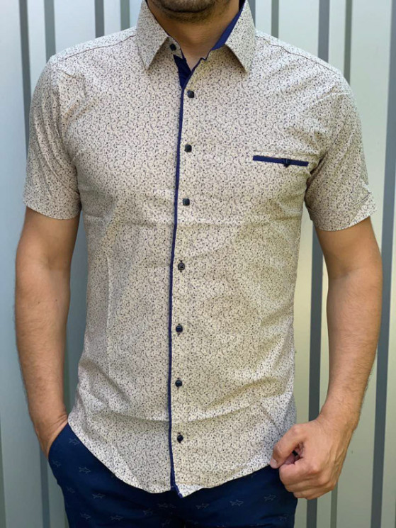 Сорочка No Brand р M-3XL Чоловіча R25 beige - NikNumbers SE1041-1042